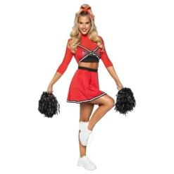 Leg Avenue Europe Cheerleader Rød Kjole Deluxe - Udklædningskostumer|Kostumetema