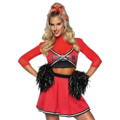 Leg Avenue Europe Cheerleader Rød Kjole Deluxe - Udklædningskostumer|Kostumetema