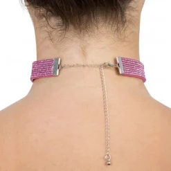 Best CHAKS Choker Halskæde med Strass Lyserød