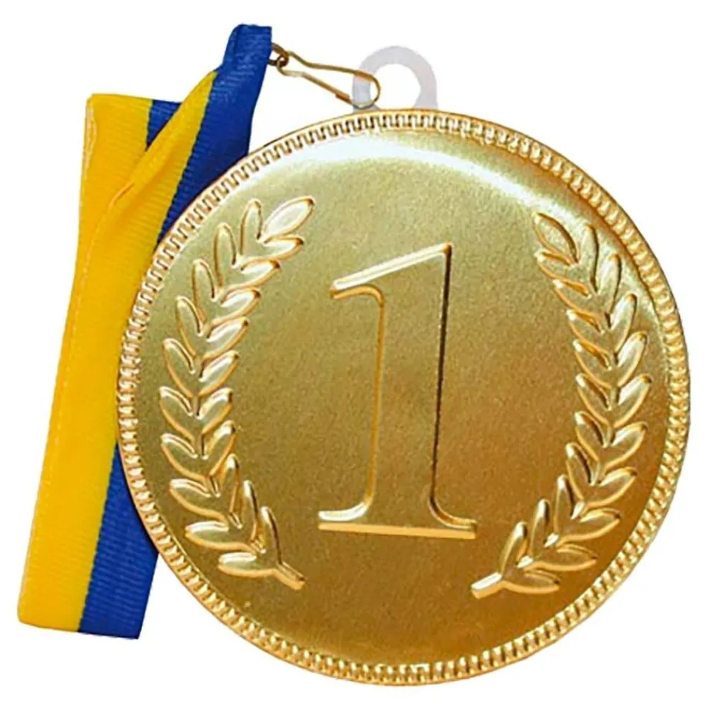 Online ERT Godis AB Chokolademedalje nr. 1 med Blåt/Gult Bånd