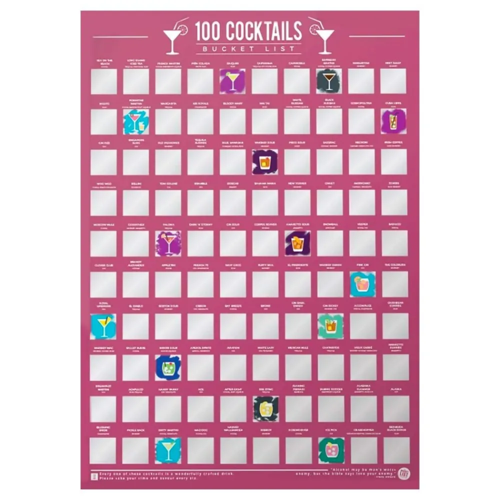 Ohlsson & Lohaven AB 100 Cocktails Bucket List Skrabetavle - Hobby & Fritid|Hjem & Husholdning