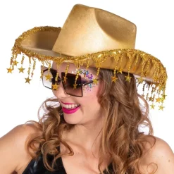 Best Wilbers Karnaval B.V. Cowboyhat Guld med Stjerner