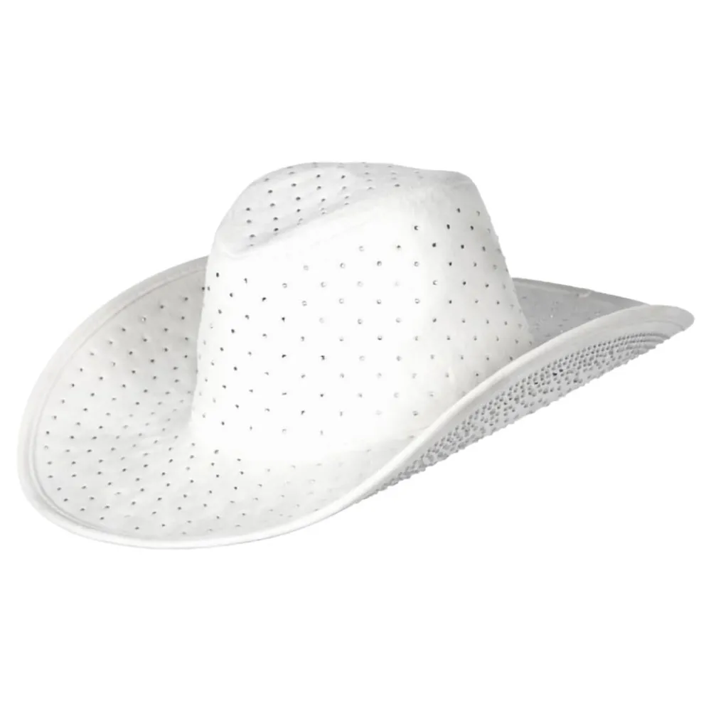 Discount Wilbers Karnaval B.V. Cowboyhat Hvid med Sten