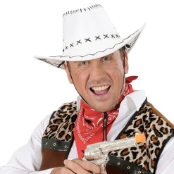 Widmann S.r.l. Cowboyhat Hvid med Sting - Kostumetema|Hatte