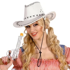 Widmann S.r.l. Cowboyhat Hvid med Sting - Kostumetema|Hatte