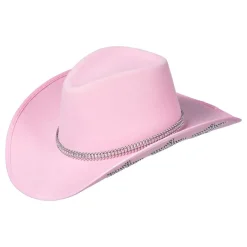 Wilbers Karnaval B.V. Cowboyhat Lyserød med Glimmerstjerner - Kostumetema|Hatte