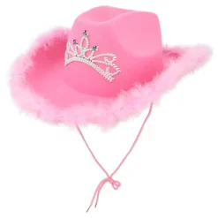 Henbrandt Europe B.V. Cowboyhat Lyserød med Tiara