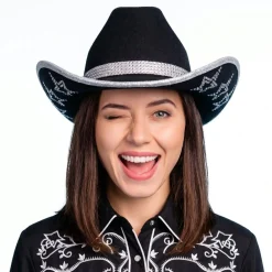 Sale ESPA NV Cowboyhat med strassstjerner Sort
