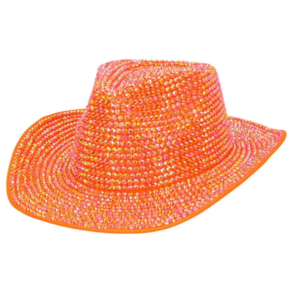 Sale Boland Party Partners B.V. Cowboyhat med Strass UV Neonorange