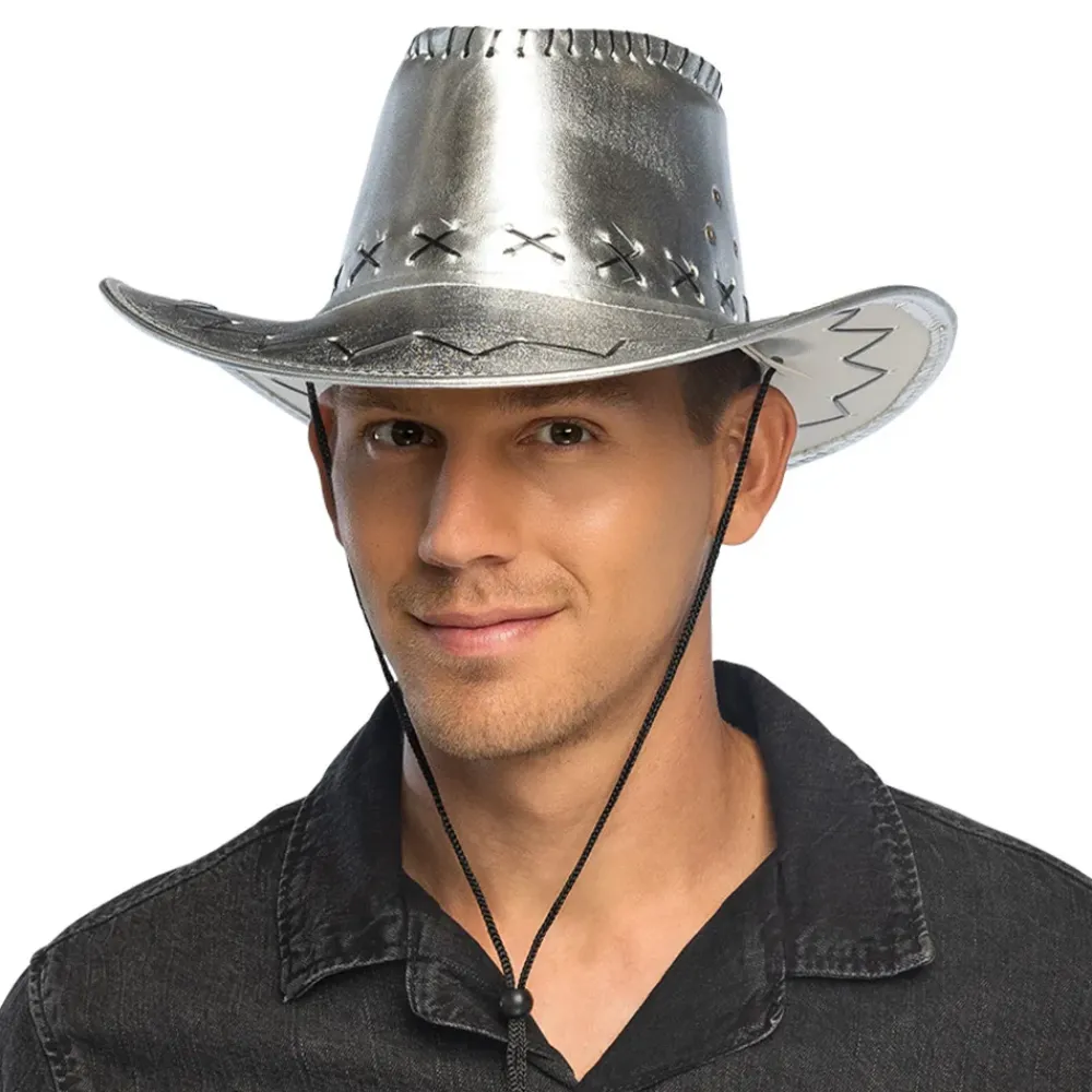 Boland Party Partners B.V. Cowboyhat Silver med Sømme - Kostumetema|Hatte