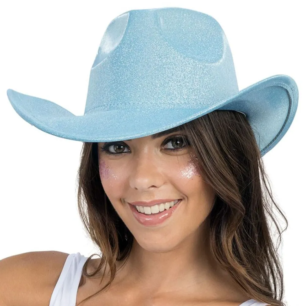 Hot CHAKS Cowboyhat Skinnende Blå