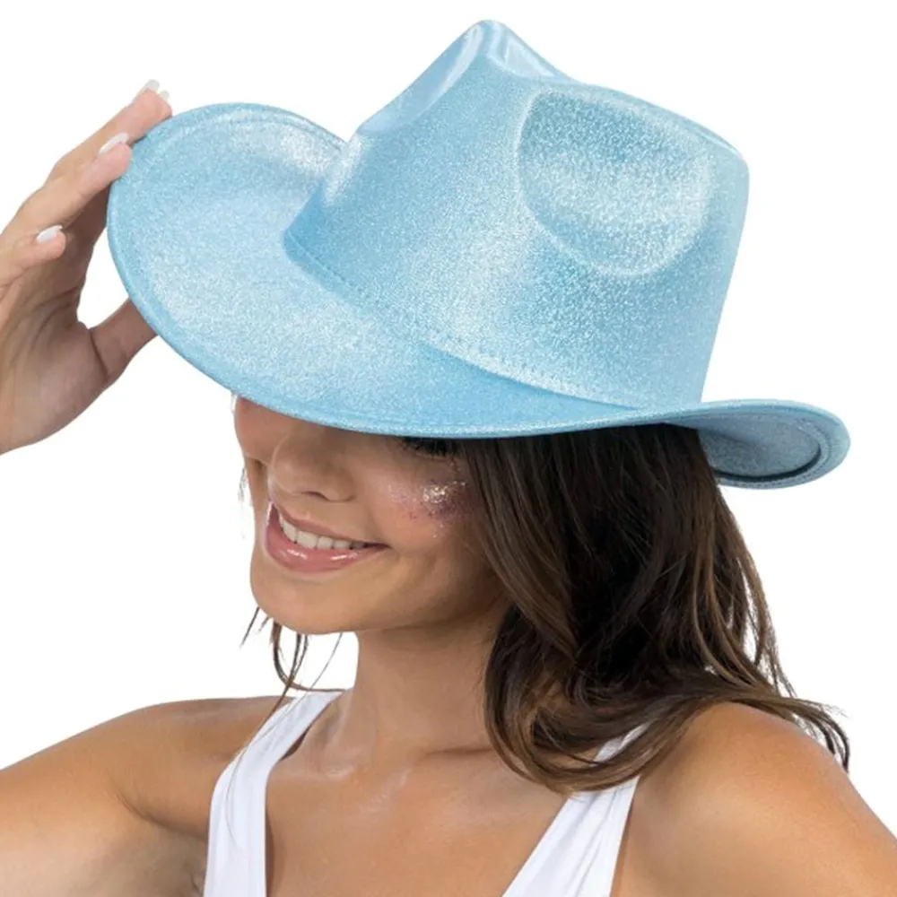 Hot CHAKS Cowboyhat Skinnende Blå