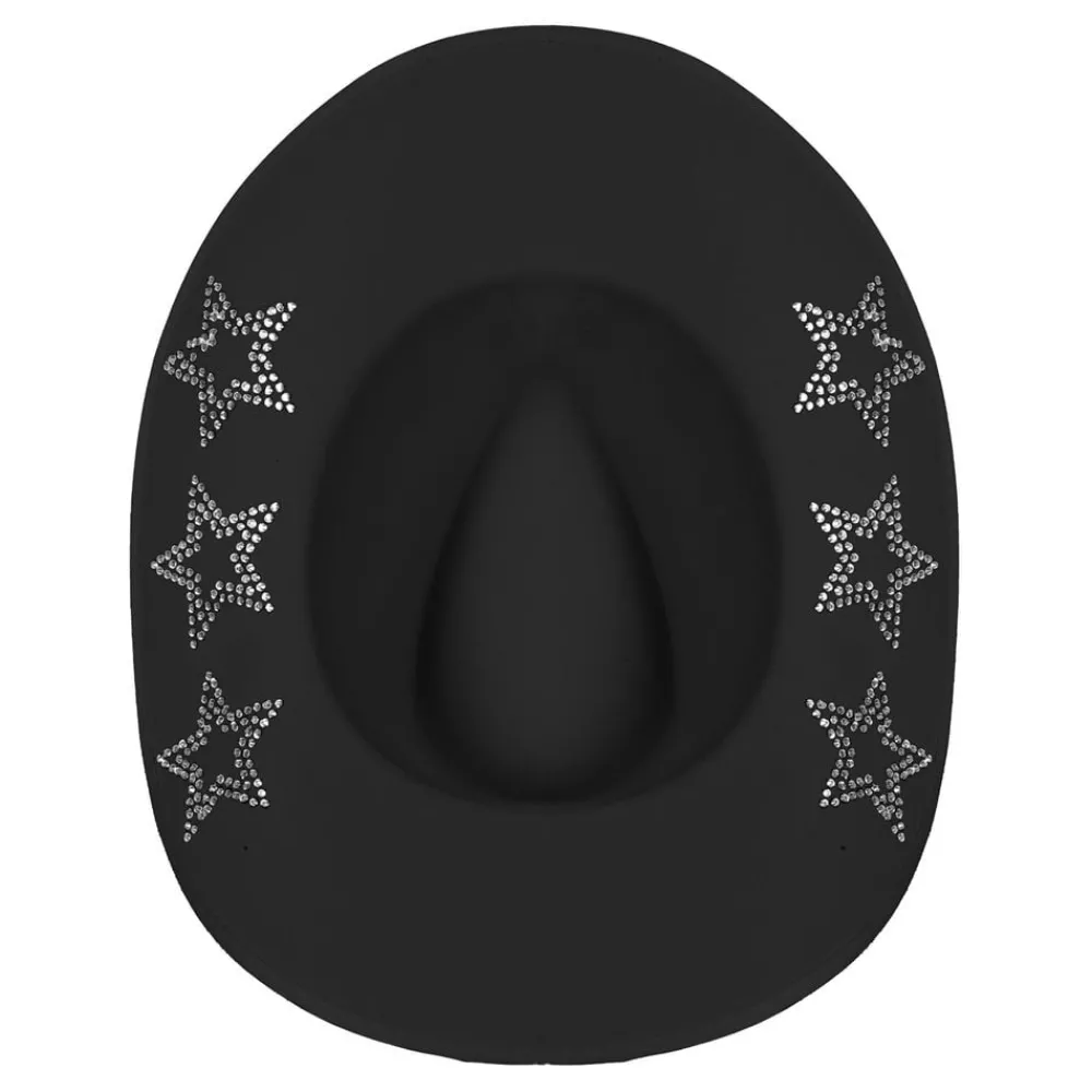 Outlet Wilbers Karnaval B.V. Cowboyhat Sort med Glimmerstjerner