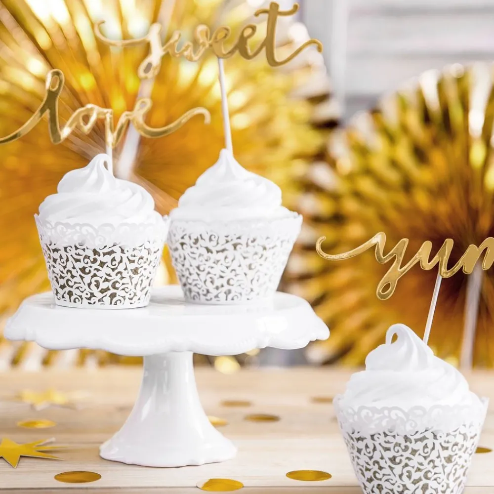 Online PartyDeco sp. z o.o. Cupcake Wrappers Hvid Lace