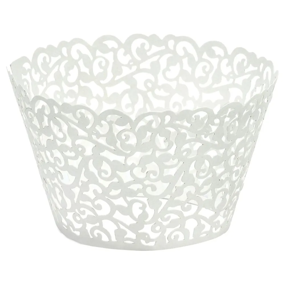 Online PartyDeco sp. z o.o. Cupcake Wrappers Hvid Lace