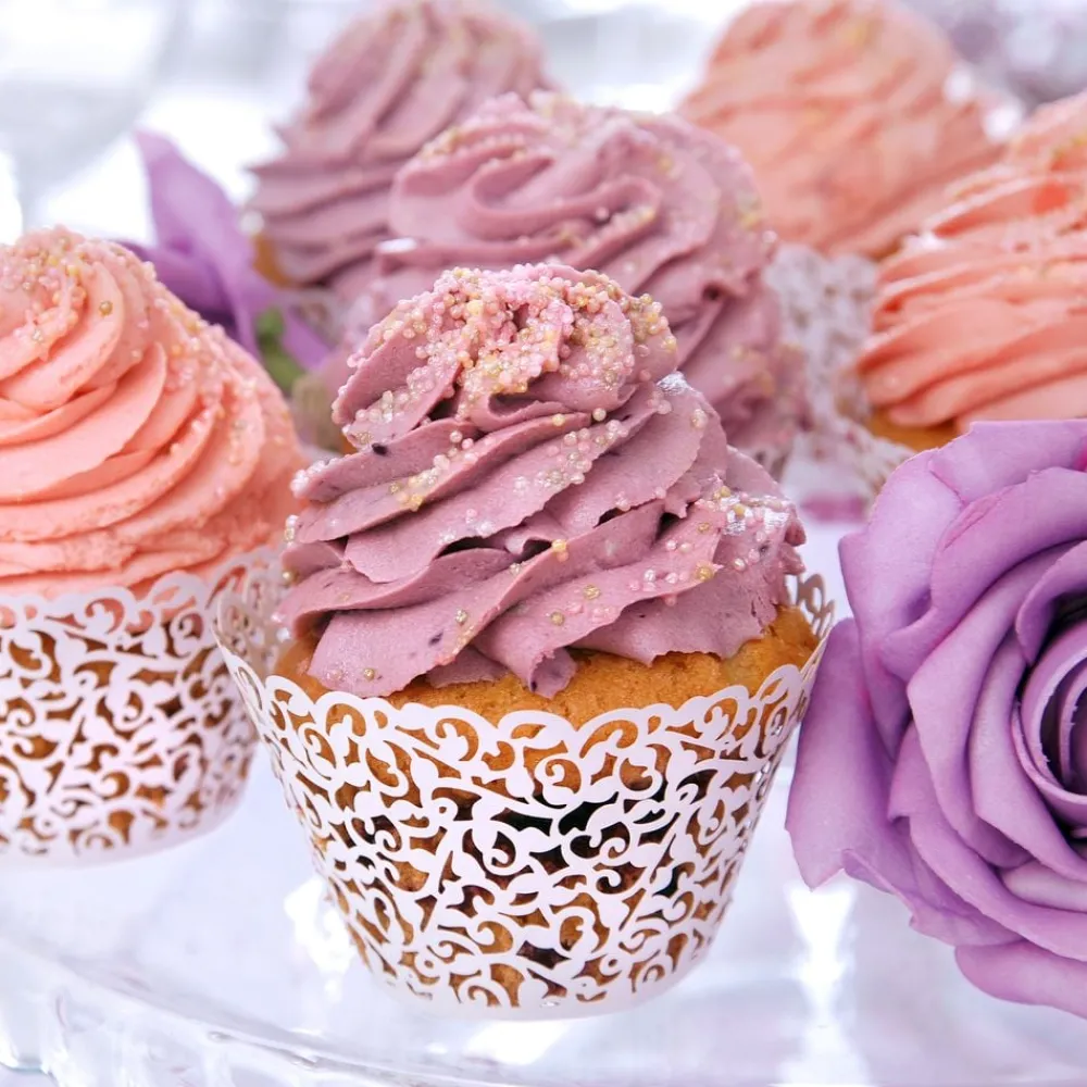 Online PartyDeco sp. z o.o. Cupcake Wrappers Hvid Lace