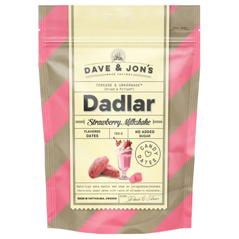 USA Godis AB Dave & Jon's Dadler Strawberry Milkshake - Kolonial