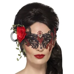 Online Rubies Netherland B.V. Day of the Dead Øjemaske med Rose