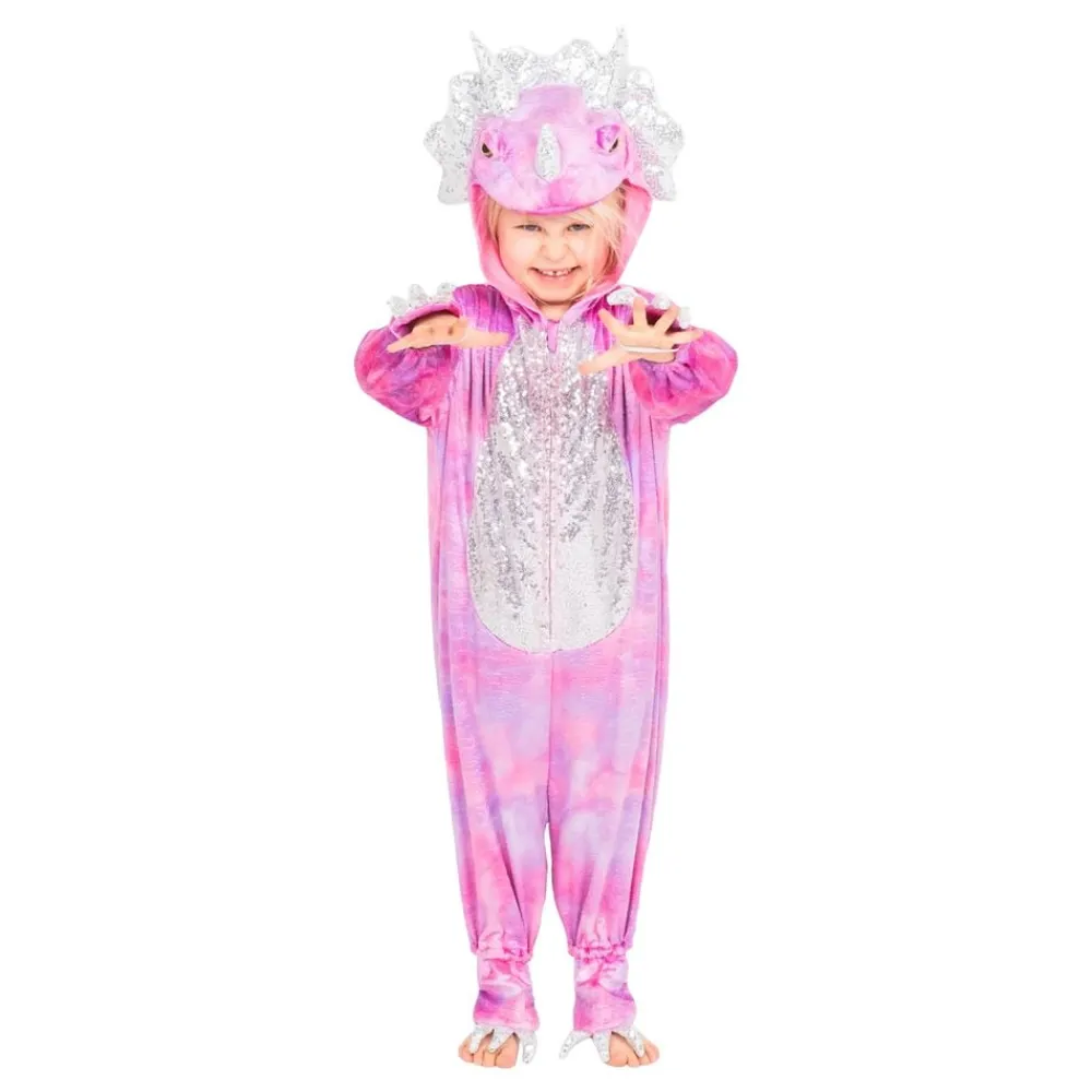 Sale Robetoy AB Disco Dinosaur Lyserød Jumpsuit Børnekostume