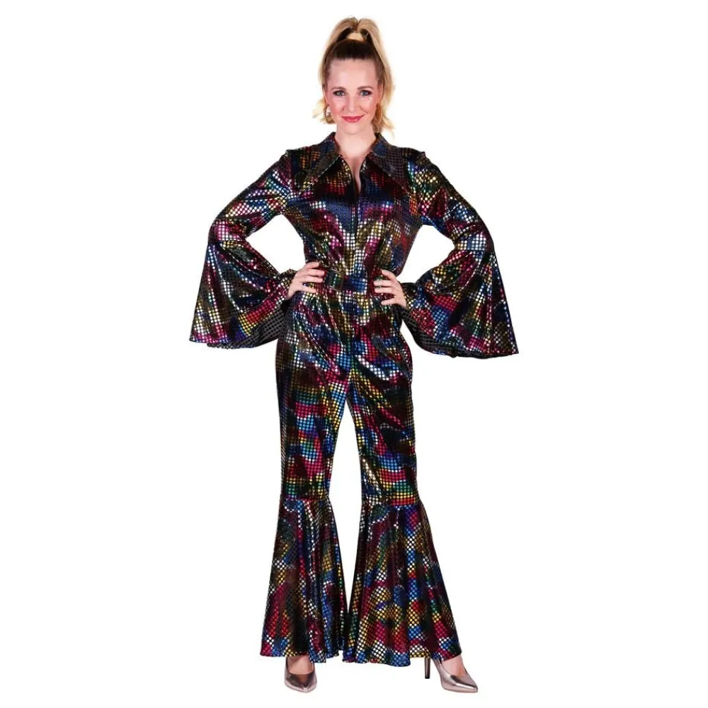Thetru B.V. Disco Jumpsuit Sort Farveskinnende Kostume - Udklædningskostumer|Kostumetema