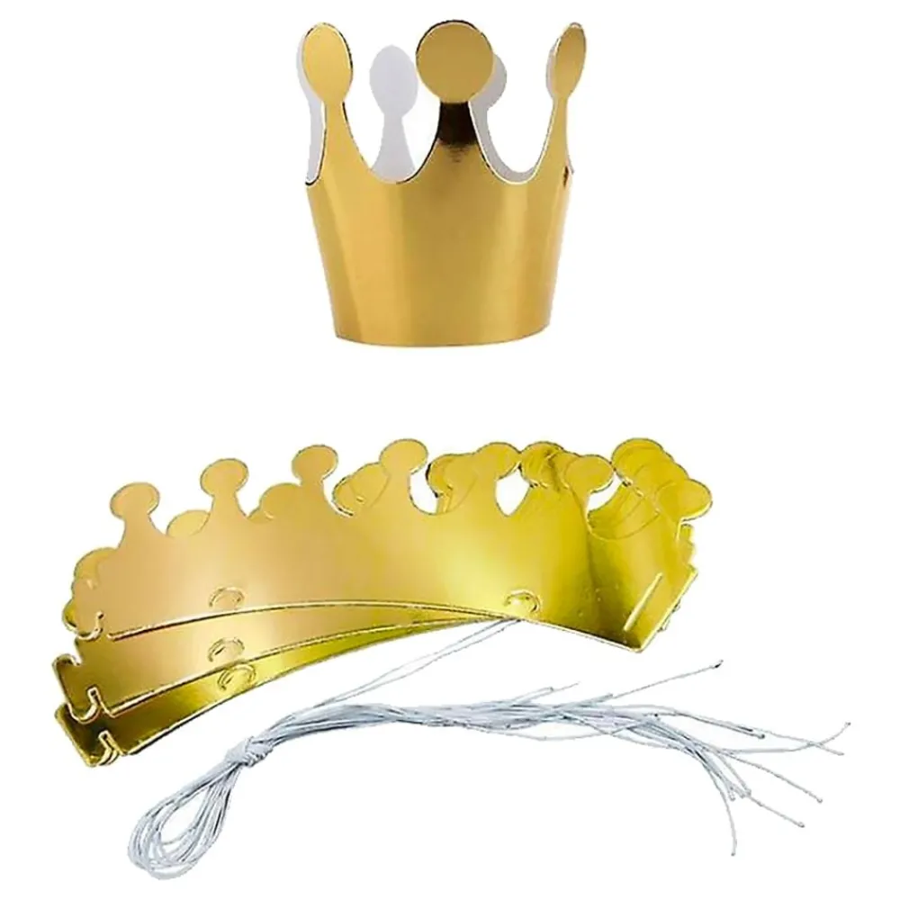 Partyking AB DIY Kongekroner i Pap Guld - Festtilbehør|Kostumetema