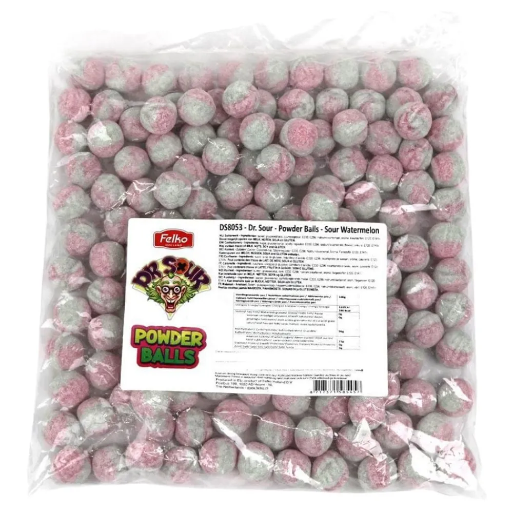 New USA Godis AB Dr Sour Powder Balls Sour Watermelon Økonomipakke