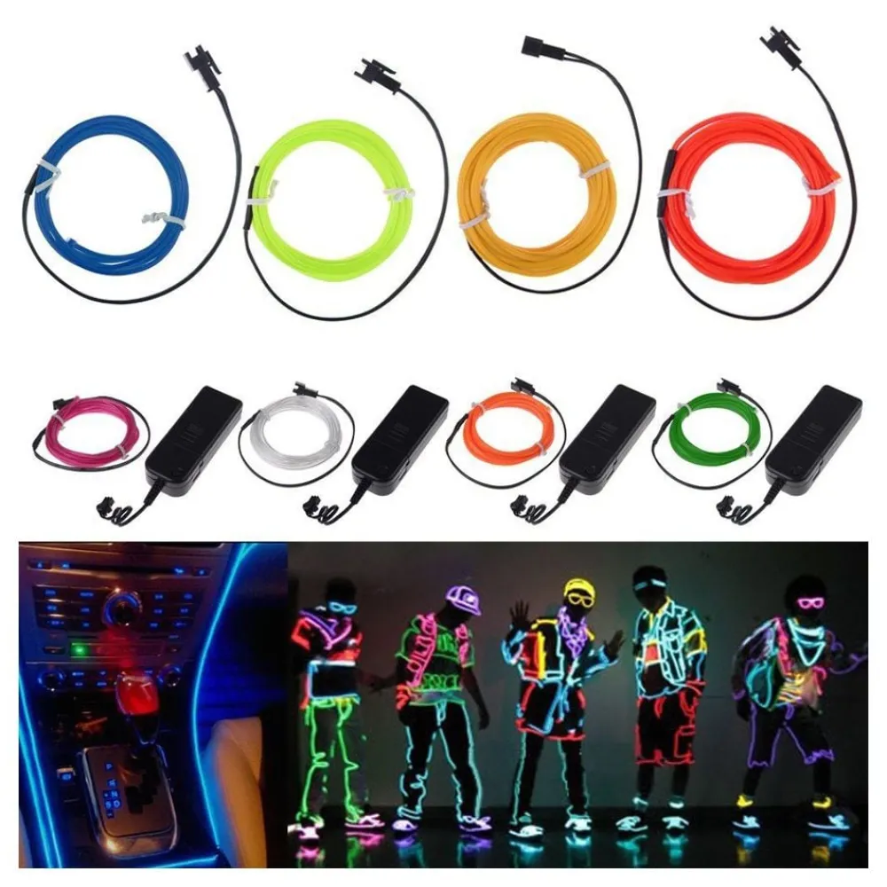 Partyking AB El Wire Batteridreven LED-kæde - Hobby & Fritid|Oppyntning