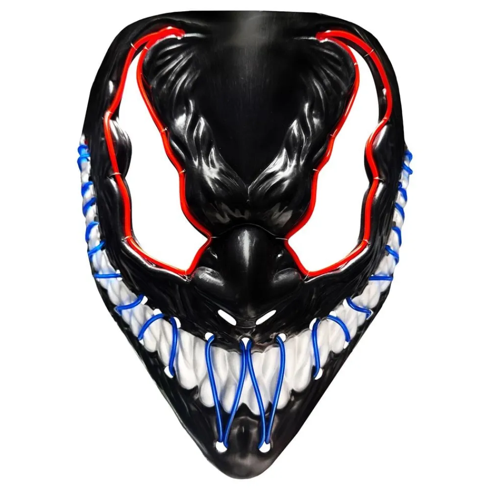 Original Cup SAS El Wire Djævel Rød/Blå LED Maske - Tøj|Masker