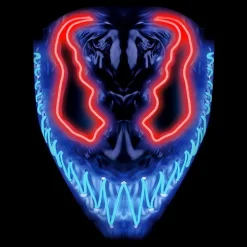 Original Cup SAS El Wire Djævel Rød/Blå LED Maske - Tøj|Masker