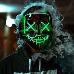 Widmann S.r.l. El Wire Purge LED Maske - Tøj|Merchandise