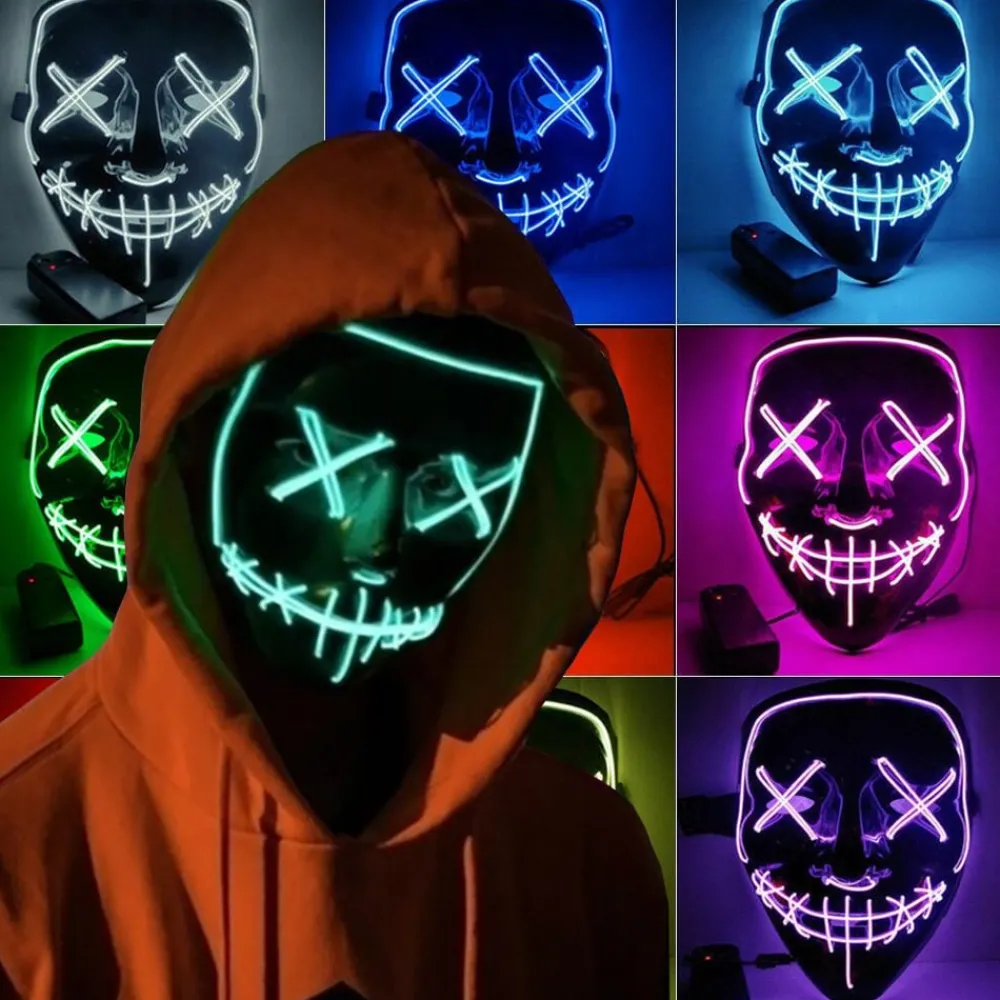 Widmann S.r.l. El Wire Purge LED Maske - Tøj|Merchandise
