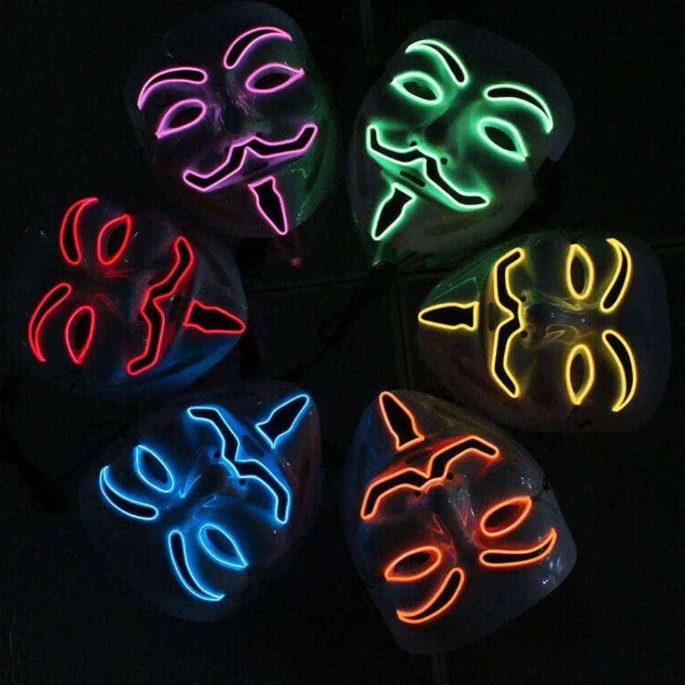 Outlet Partyking AB EL Wire V For Vendetta LED Maske