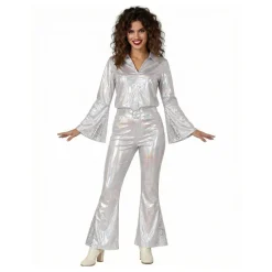 Discount Fiestas Guirca, S.L 70'er Disco Dame Sølv Kostume