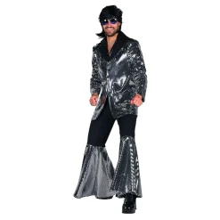 Thetru B.V. 70'er Disco Kostume Sølv Kostume Deluxe - Tøj|Udklædningskostumer
