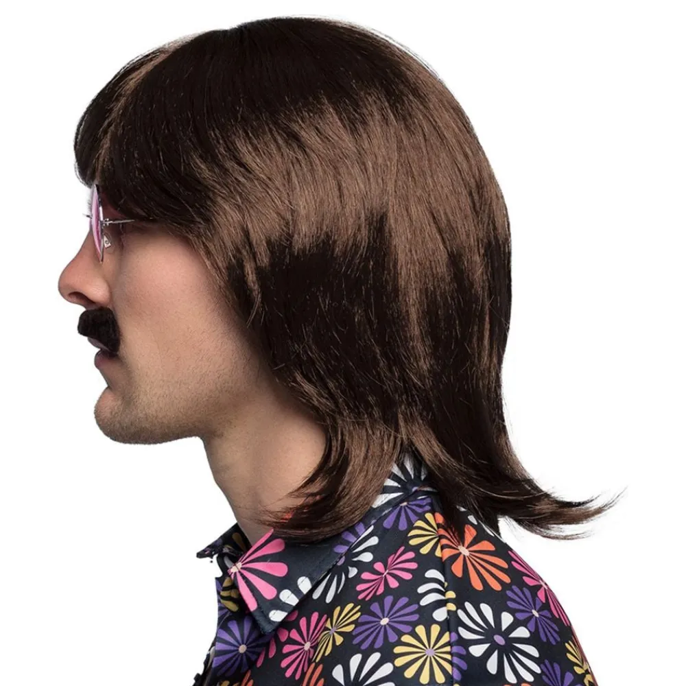Boland Party Partners B.V. 70'er Paryk med Moustache - Parykker