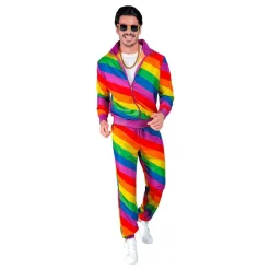 New Widmann S.r.l. 80'er Tracksuit Regnbuefarvet Kostume