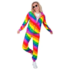 New Widmann S.r.l. 80'er Tracksuit Regnbuefarvet Kostume