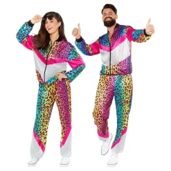 Clearance Reithmüller Europe GmbH 80'er Træningsdragt Neon Leopard Kostume