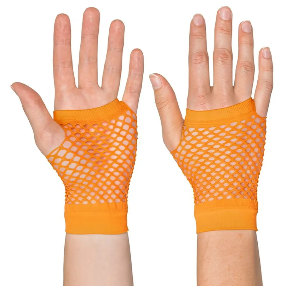 Boland Party Partners B.V. 80’er UV Fingerløse Nethandsker Korte Neonorange