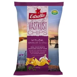 ERT Godis AB Estrella Västkustchips Hvidløg, Purløg & Chili - Snacks