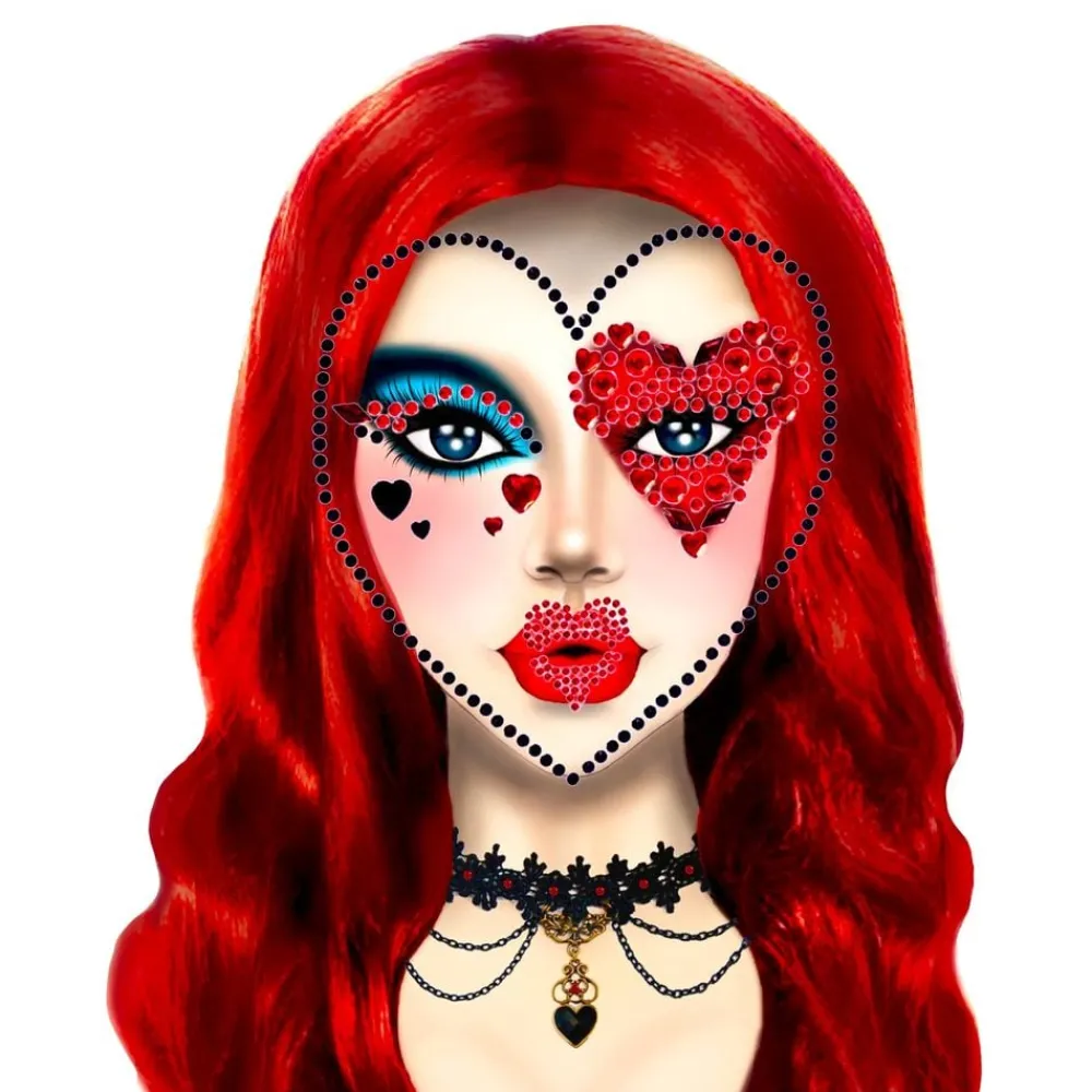 Leg Avenue Europe Face Jewels Queen of Hearts Deluxe - Tilbehør|Accessories