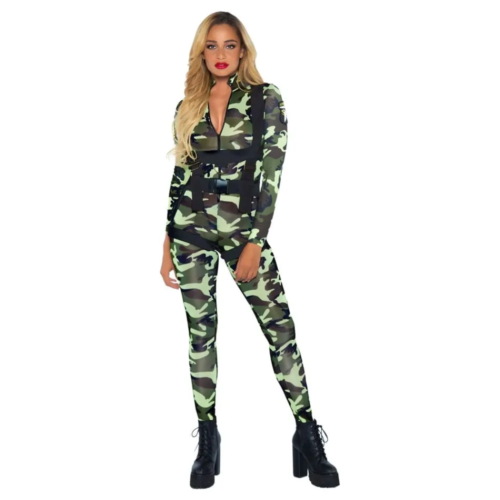 Leg Avenue Europe Faldskærmssoldat Catsuit Deluxe Kostume - Tøj|Udklædningskostumer