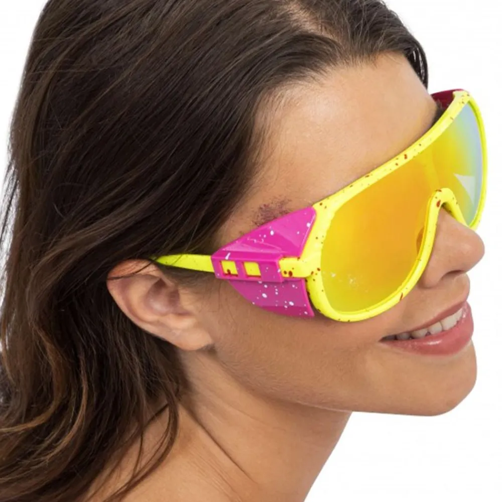 CHAKS Festivalbriller Retro Rave Gul/Lyserød - Tøj|Accessories