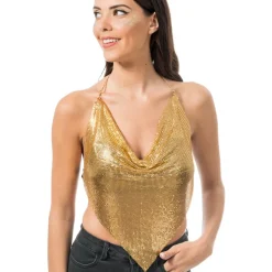 CHAKS Festivaltop Guld Metallic - Tøj|Tilbehør