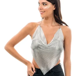 CHAKS Festivaltop Sølv Metallic - Tøj|Tilbehør