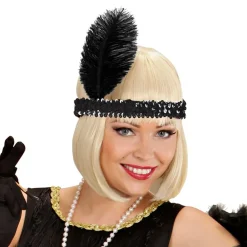 Widmann S.r.l. Flapper Pandebånd Sort - Kostumetema|Hatte