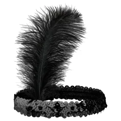 Widmann S.r.l. Flapper Pandebånd Sort - Kostumetema|Hatte