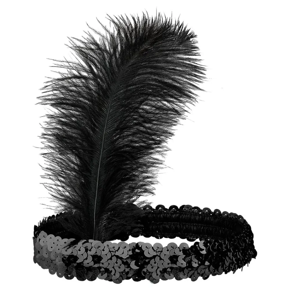 Widmann S.r.l. Flapper Pandebånd Sort - Kostumetema|Hatte