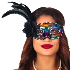 Discount Fiestas Guirca, S.L Flerfarvet Ansigtsmaske med Fjer