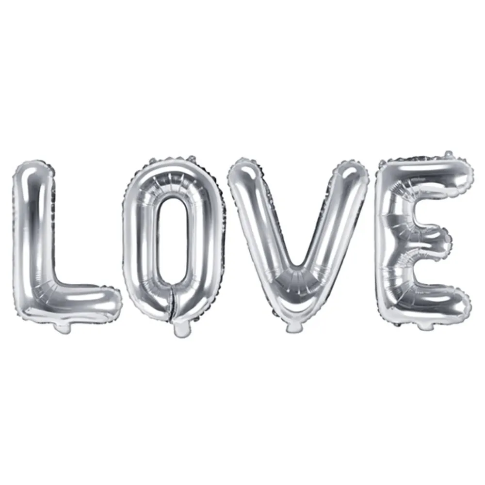 PartyDeco sp. z o.o. Foil Balloon Love Sølv - Oppyntning|Balloner